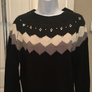 Black, Grey, Cream Knit Sweater